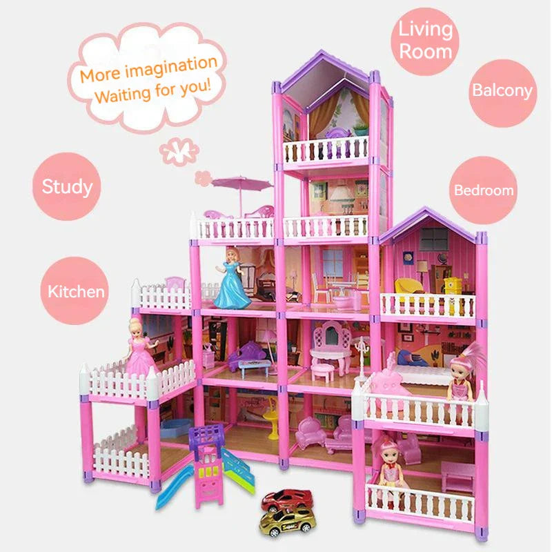 Kids Toy Simulation Doll House Villa Set Pretend
