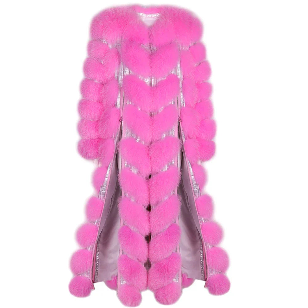 YOLOAgain 2024 Autumn Luxury Real Fox Fur Coat