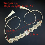 Sunspicems Gold Color Women Tassels Belt Hand Rope