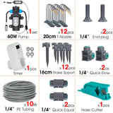 60W Self-Priming Pressurize Pump Mist Nozzle Watering System