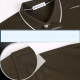 Men's Spring Autumn Letter Printed Solid Turn-down Collar