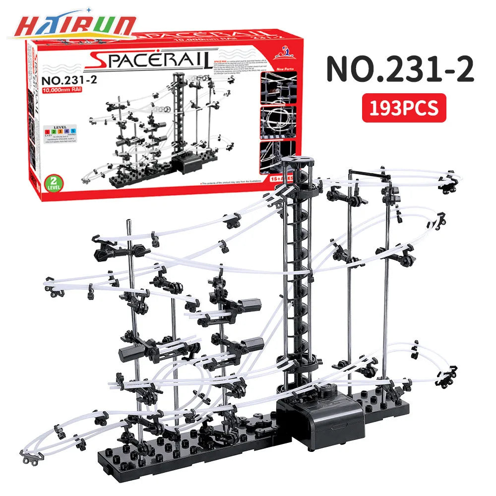 116-343Pcs Spacerail Roller Coaster Ball Toys Maze Race