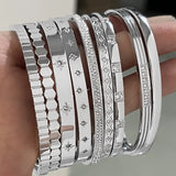 Fashion Punk Gold Color Bangles for Women Trendy