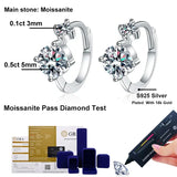 NeeTim Full Moissanite Hoop Earrings 925 Sterling Silver