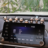 8Pcs/set Cute Panda Car Accessories Interior Funny Toys