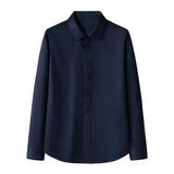 New Solid Color Men's Long-sleeved Shirt Business Casual