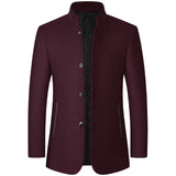 Men Cashmere Blazers Suits Jackets Stand-up Collar Business