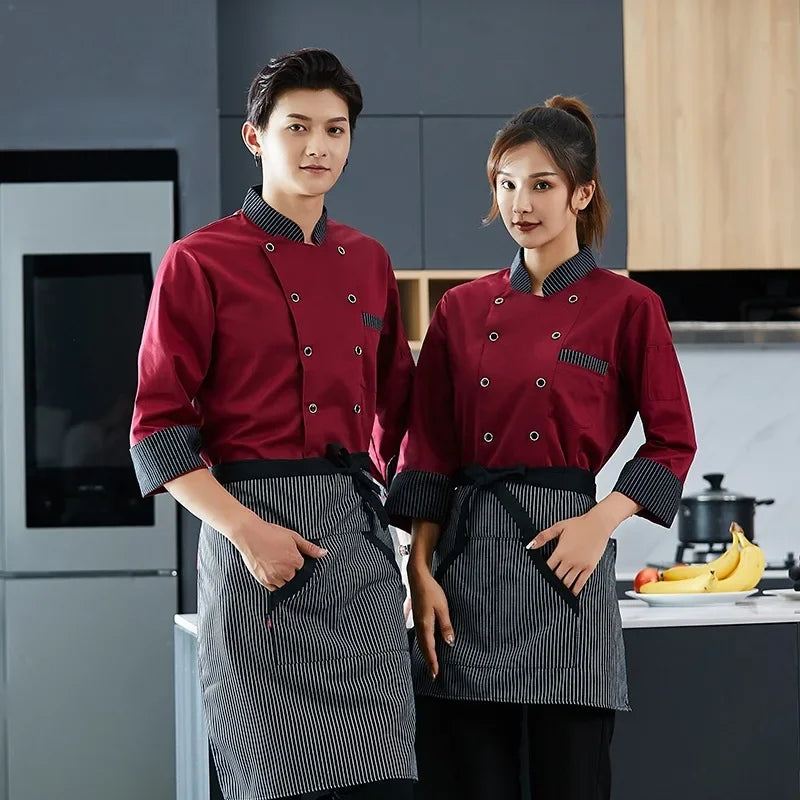 Chef overalls longsleeved cake shop baker overalls hotel