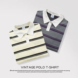 INFLATION Cityboy Striped Oversized Rugby T-Shirt Unisex Harajuku