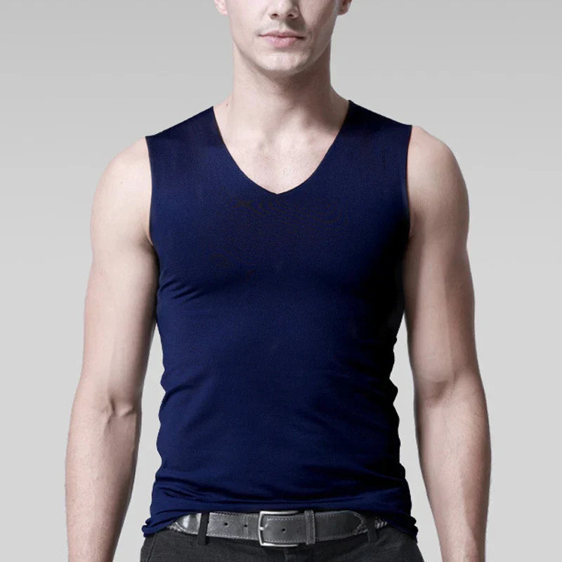 Ice Silk Seamless Mens Vest Loose Sleeveless Sport