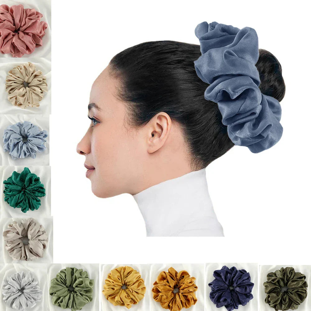 Big Size Shiny Chiffon Scrunchies for Muslim Women