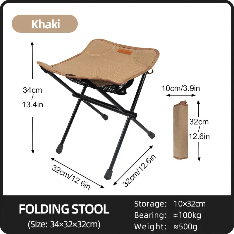 PACOONE Camping Portable Folding Stools Ultralight Aluminium Alloy