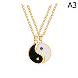 2Pcs Tai Chi Yin Yang Couple Bracelets Necklaces