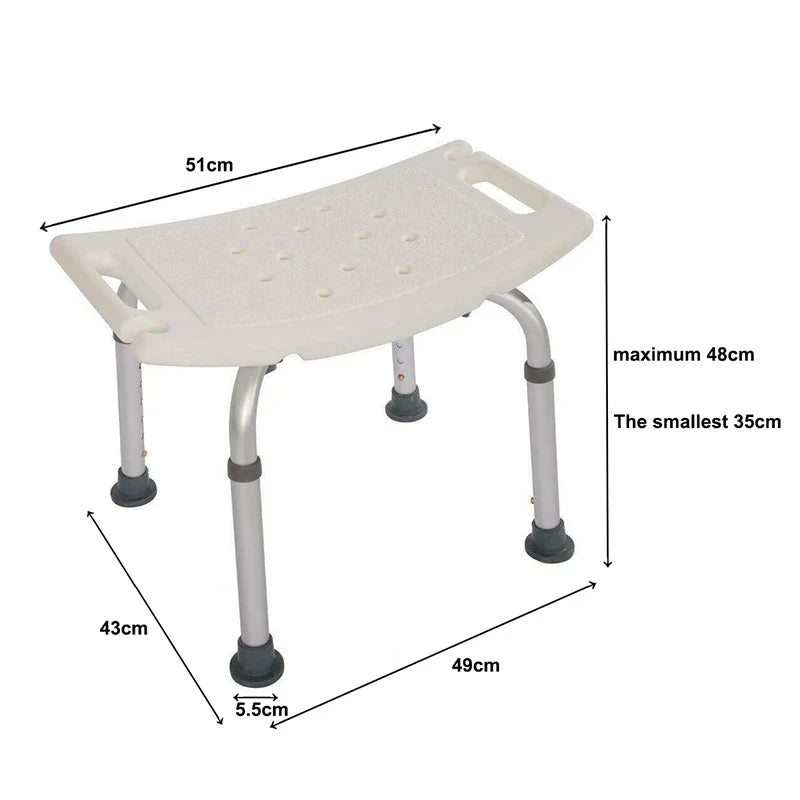 Non-slip Bath Chair 6 Gears Height Adjustable Elderly