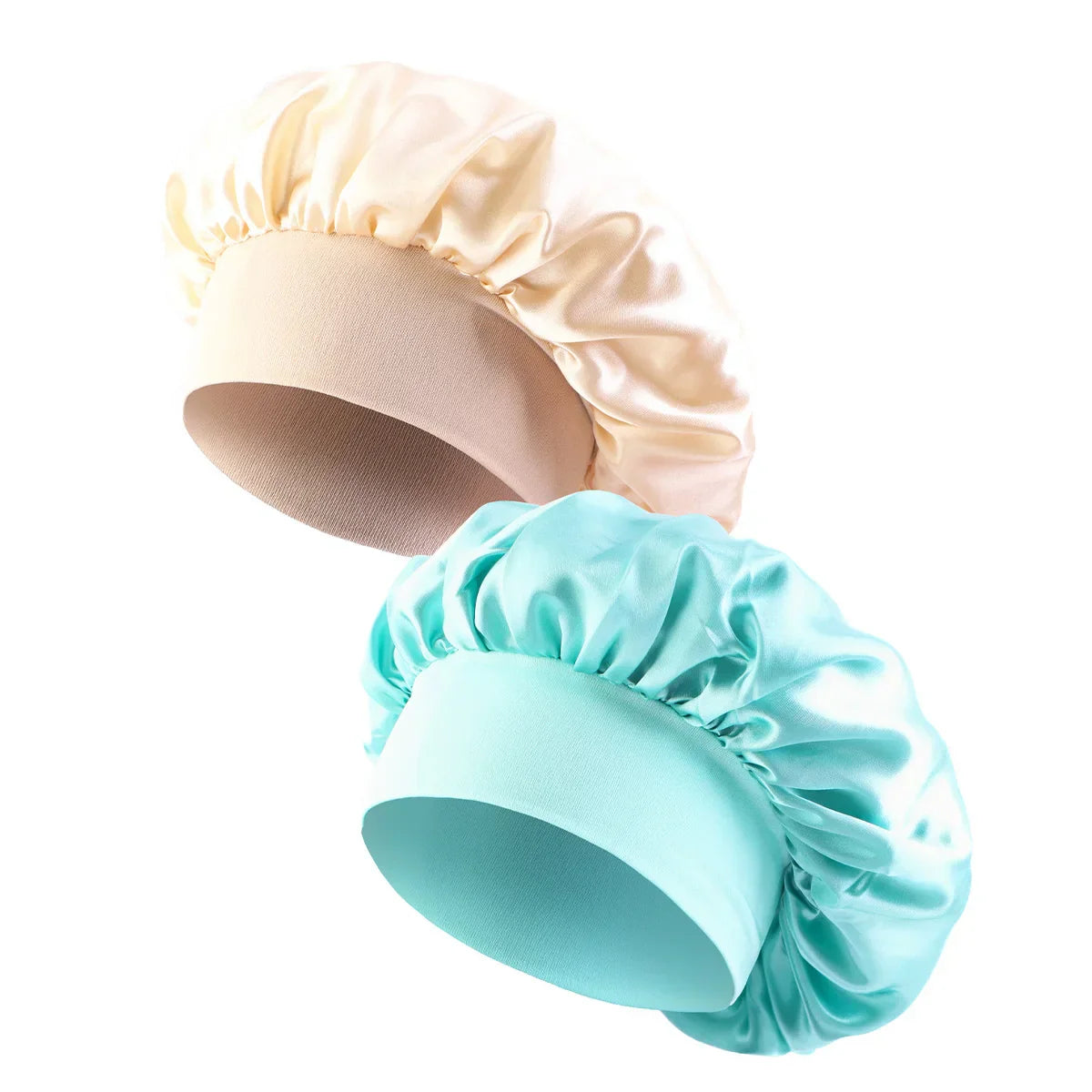 New 2 Pieces Silky Sleep Cap Women's Satin