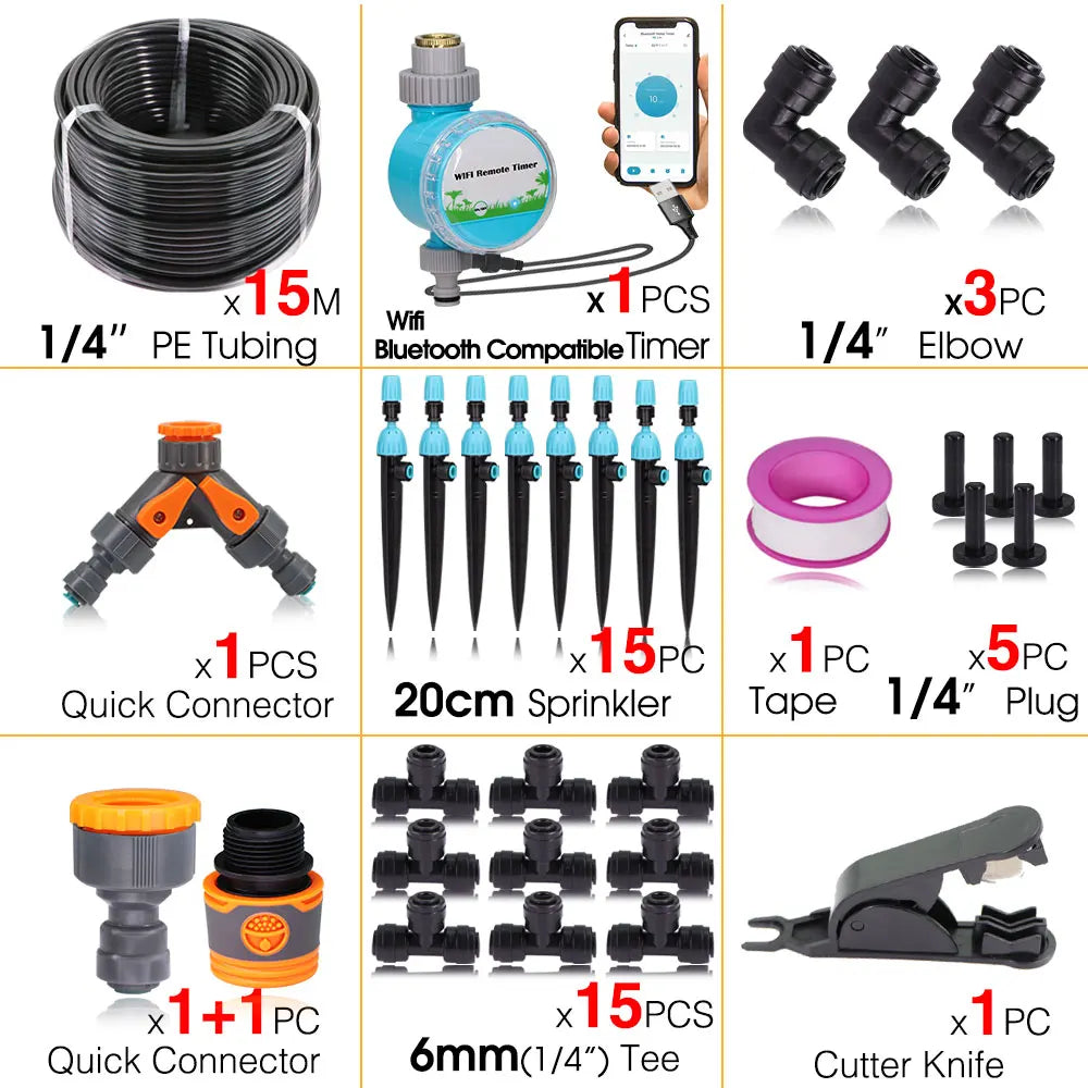 Smart Wifi/Bluetooth Compatible Timer Watering Systems for Garden