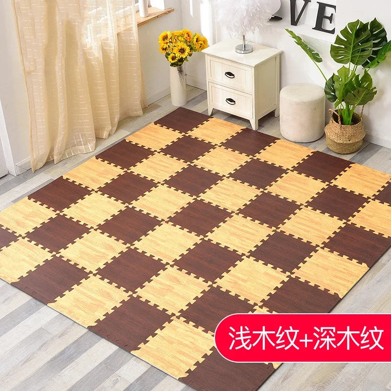 Wooden Interlocking Exercise Tiles Crawling Carpet And Rug