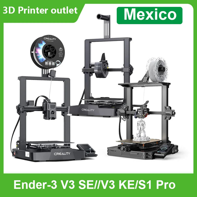 【Mexico】Creality Ender-3 V3 SE/Ender 3 S1/V3 KE High-precision Desktop 3D Printer FDM 3D Printing Resume Printing Function