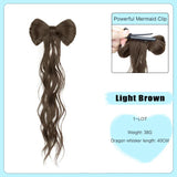 FORLISEE Bowknot Halftie High Ponytail Wig Clip Hair