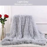 Shaggy Throw Blanket Soft Long Plush Bed Cover