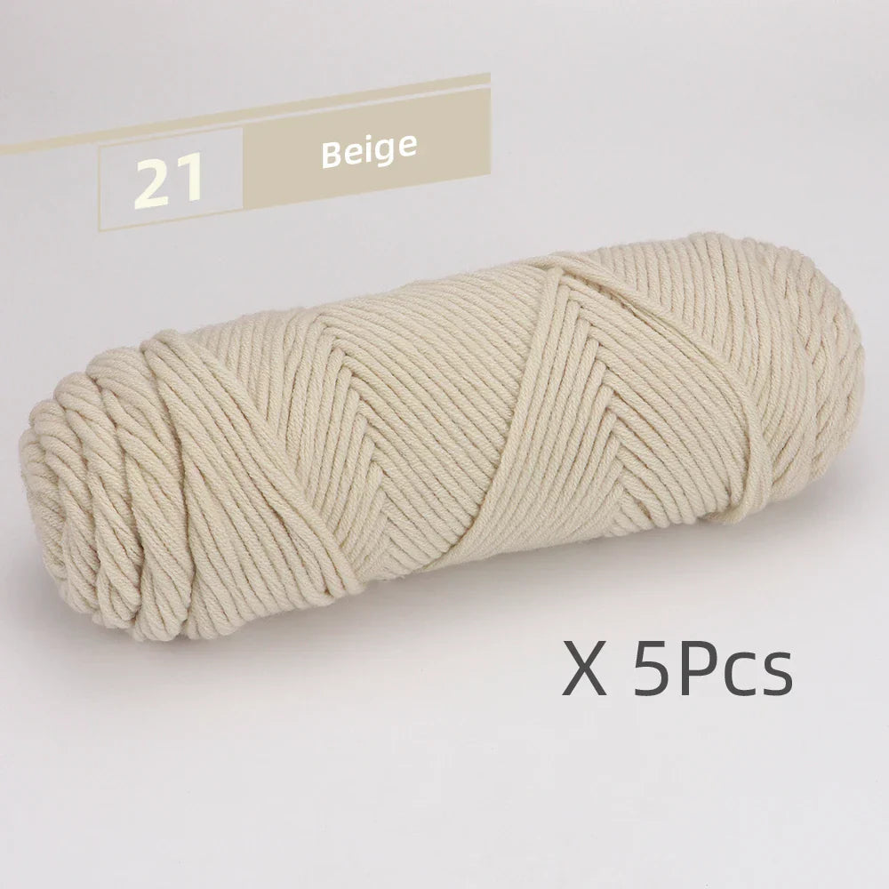 5 Pcs Cotton Select Yarn 17.63oz/500g, Light Worsted