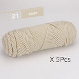 5 Pcs Cotton Select Yarn 17.63oz/500g, Light Worsted