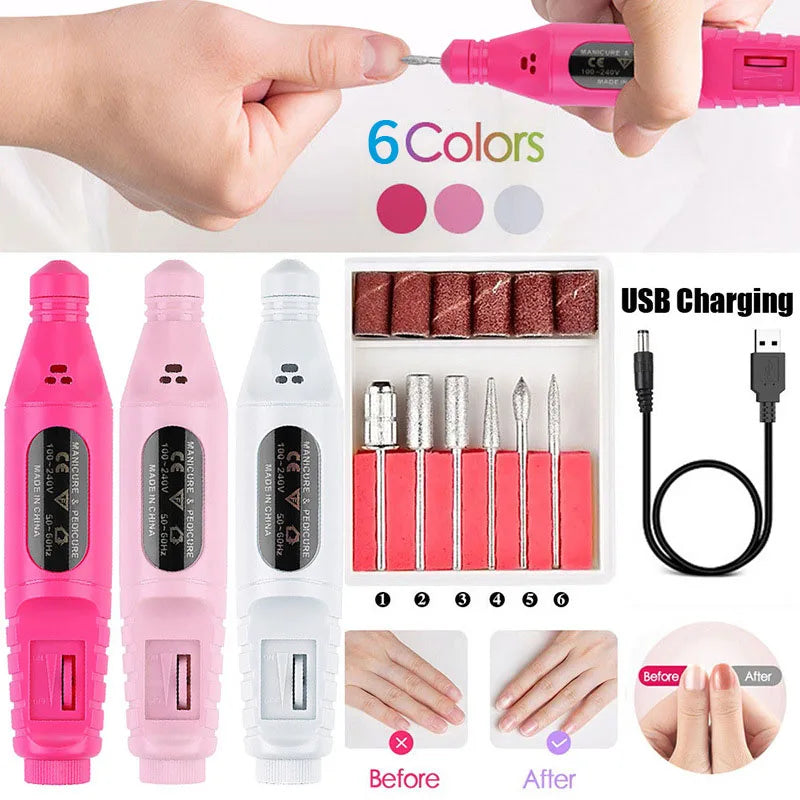 HALAIMAN USB Nail Drill Manicure Set Electric Nail