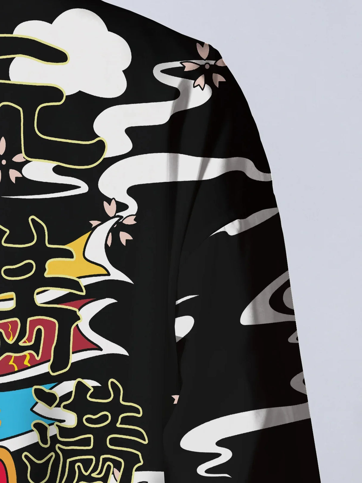 Men's Casual Kimono Style "Cheerful" Cat Loose Fit