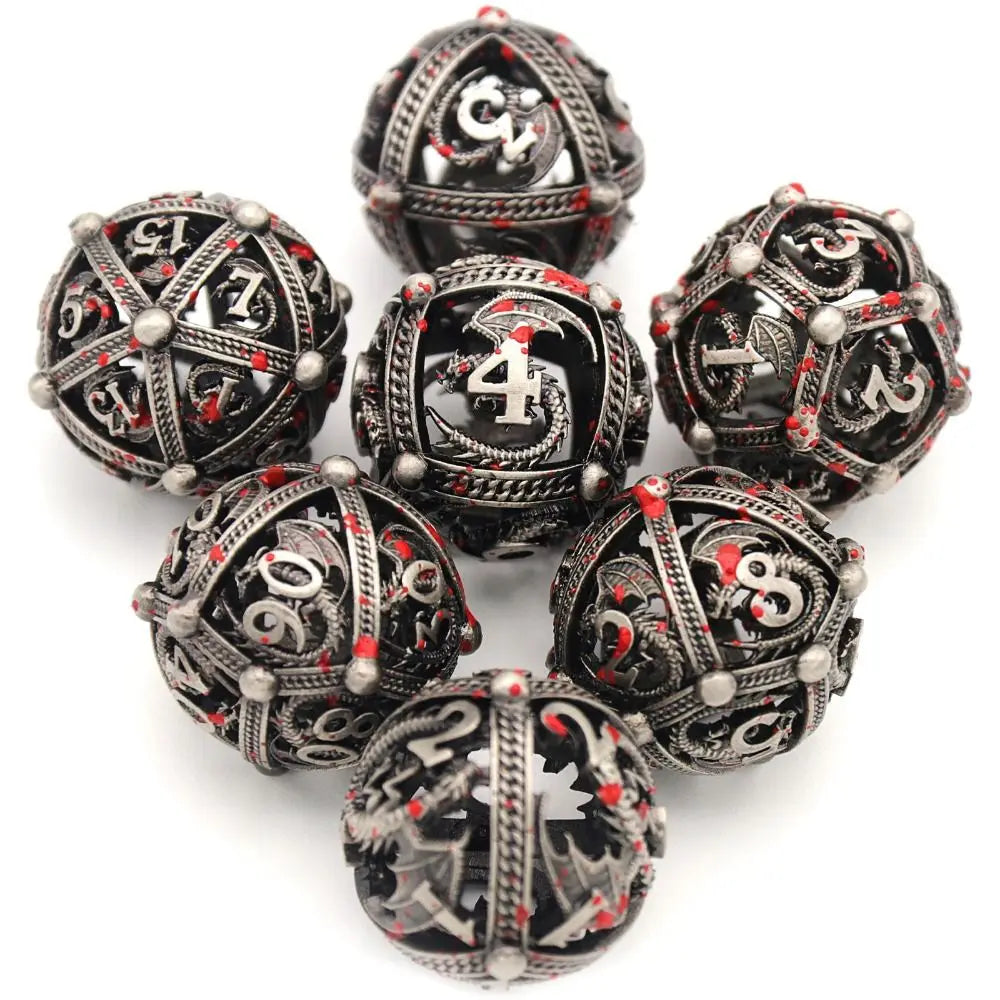 7Pcs/set Hollow Roung Dragon for DND Dice Party