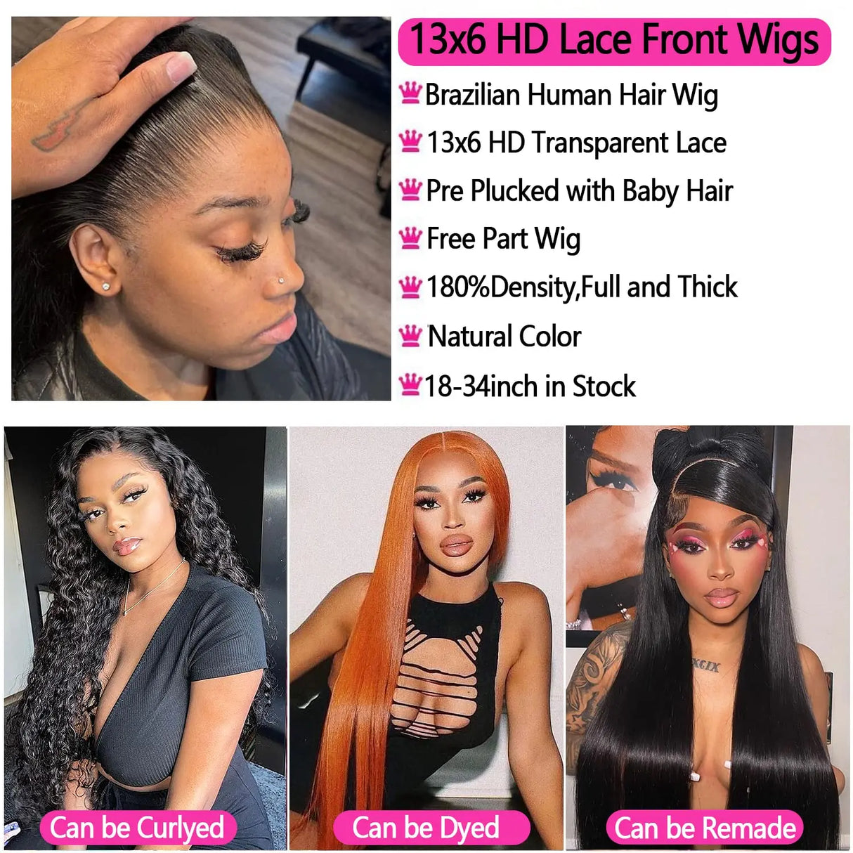 30 Inch HD Lace Frontal Wig 13x6 13x4