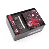Gracefully Polyester Tie Set With Box Red Floral
