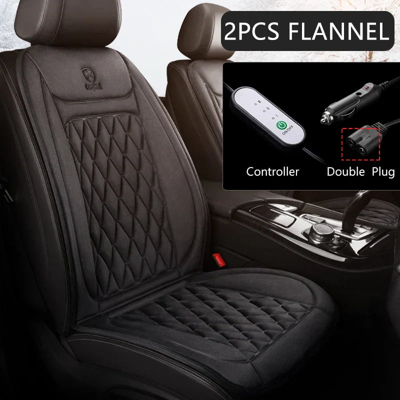 12V Heated Car Seat Cushion Cloth/Flannel Car Seat