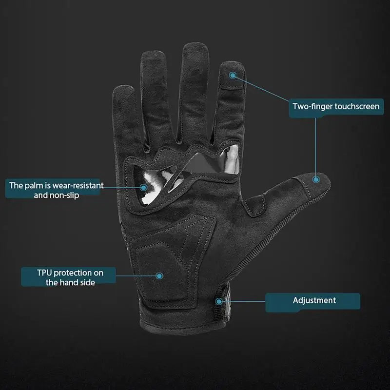 Motorcycle Riding Gloves Men Winter Touch Screen Snowmobile Gloves Men Motorcycle Riding Mittens Cold Weather Gear For Driving C