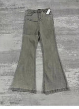 RO Style Distressed Washed Patchwork Flared Jeans American