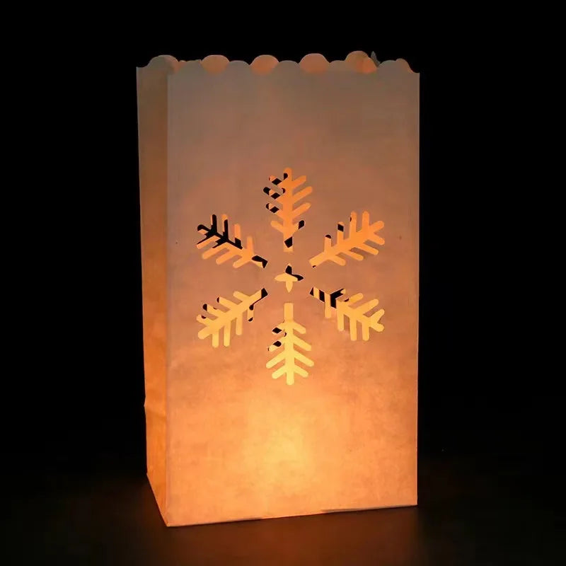 10Pcs Romantic Hollow Luminary Lantern Candle Paper Bag