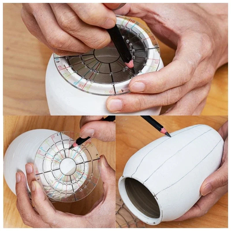 Pottery Acrylic Circle Bisection Line Ruler Trimming Center