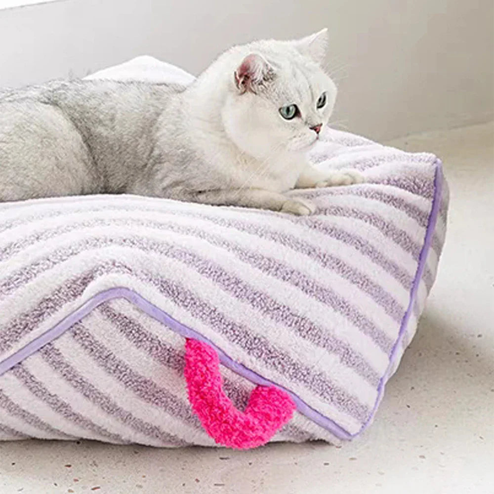 Bed for Cats Purple Pet Products Stripes Goods