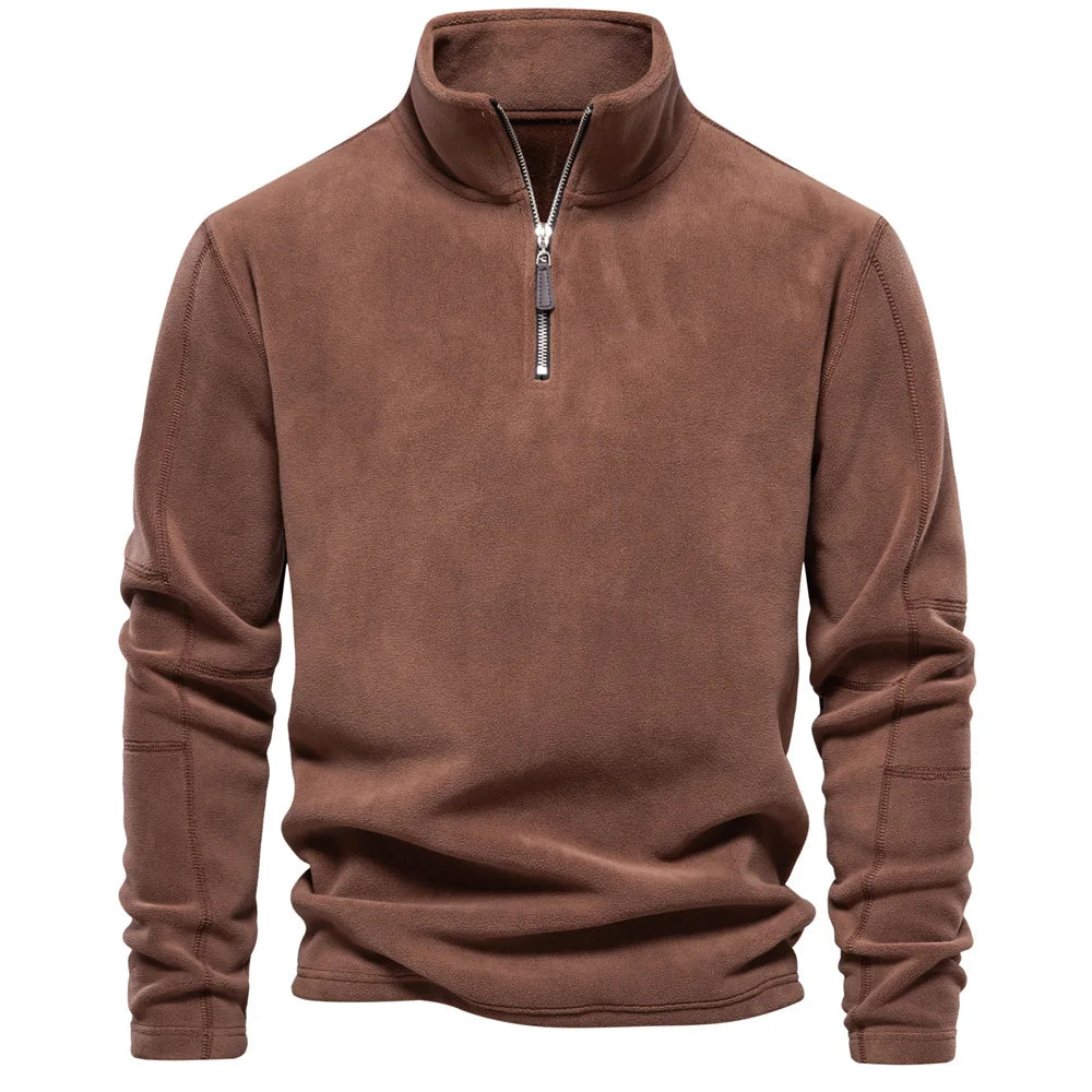 Men Winter Pullover Sweatshirts Fleece Warm Stand-up Collar