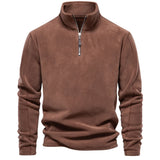 Men Winter Pullover Sweatshirts Fleece Warm Stand-up Collar