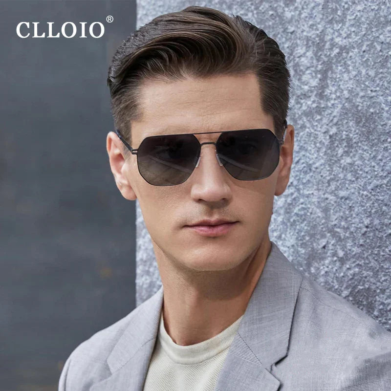 CLLOIO Fashion High Quality Photochromic Sunglasses Men Women