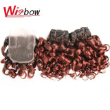 Human Brazilian Hair Weave Bundles With Closure Ombre