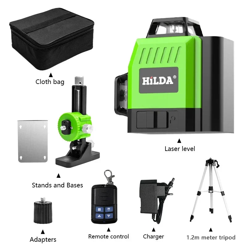 Laser Level 12 Lines 3D Self-Leveling 360 Horizontal