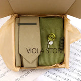 Viola Design 5PCS Gift Box Solid Cotton Sock