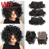 Human Brazilian Hair Weave Bundles With Closure Ombre
