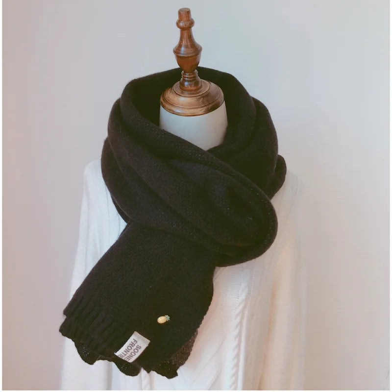 Women Solid Cashmere Scarves Lady Winter Thicken Warm