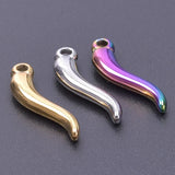 5pcs Stainless Steel Chili Charms Pendant For Jewelry