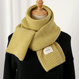 Warm Knitted Wool Soft Scarf Women Solid Korean