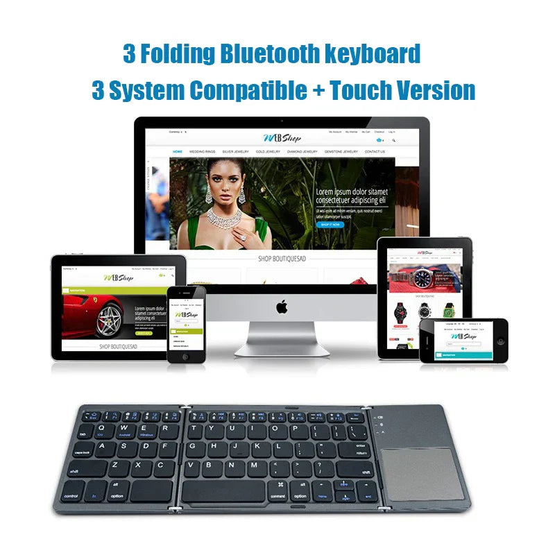 Wireless Folding Keyboard Bluetooth Keyboard With Touchpad For