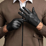 2Pcs Men's Genuine Leather Driving Gloves