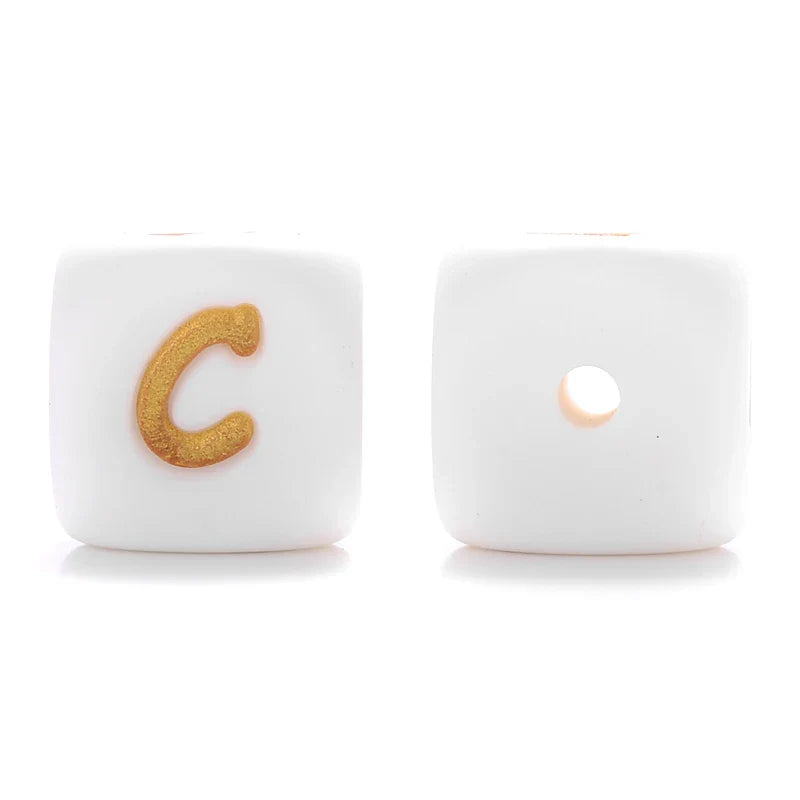 10Pcs 12mm Silicone Letters Beads English Alphabet Baby